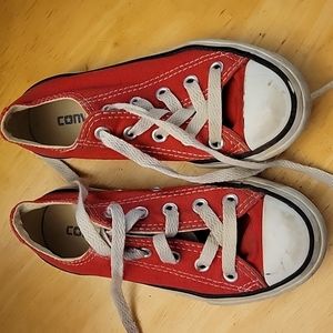 Red converse shoes